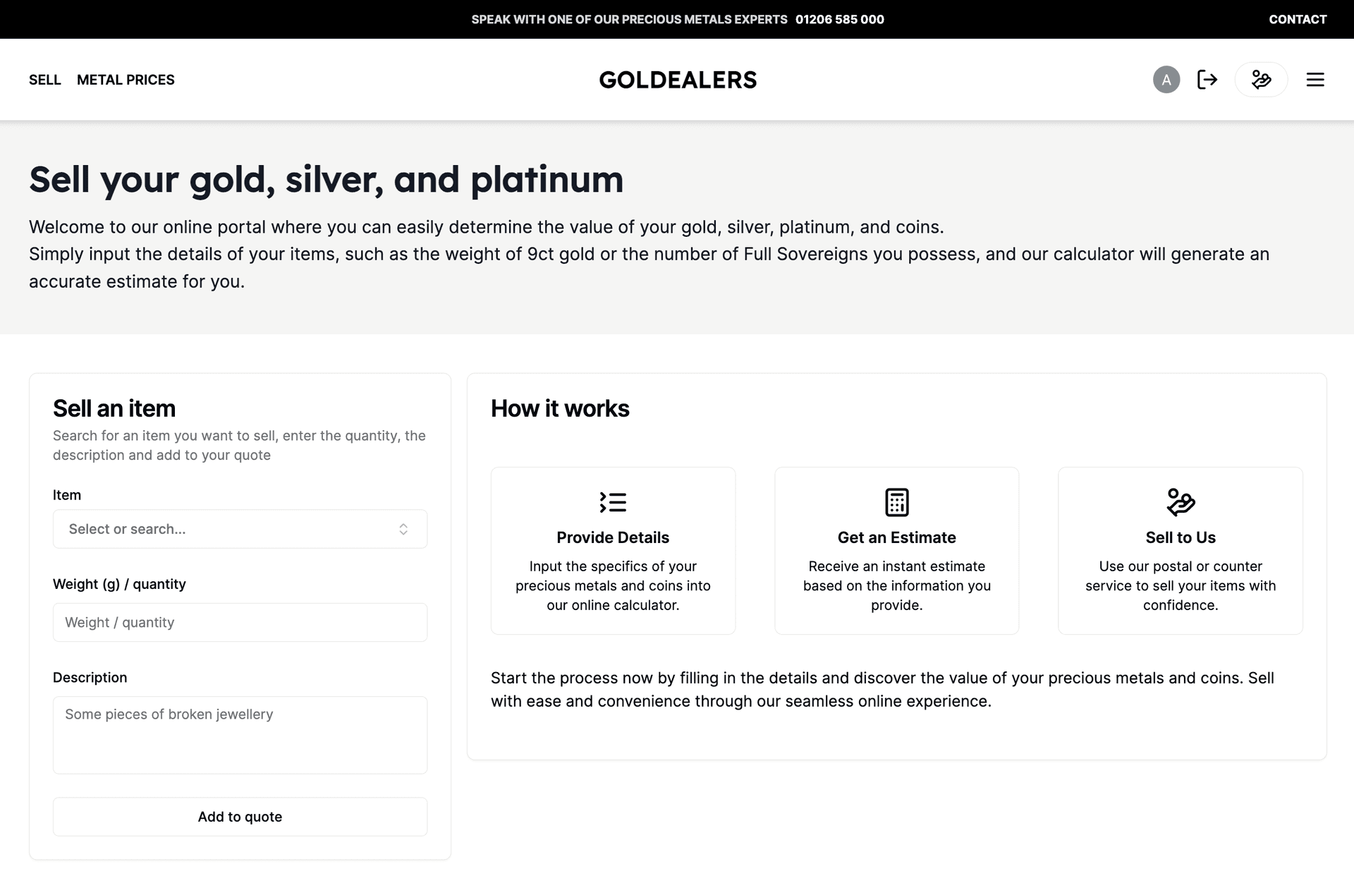 Brand new Cash for Gold site & Estimation Tool
