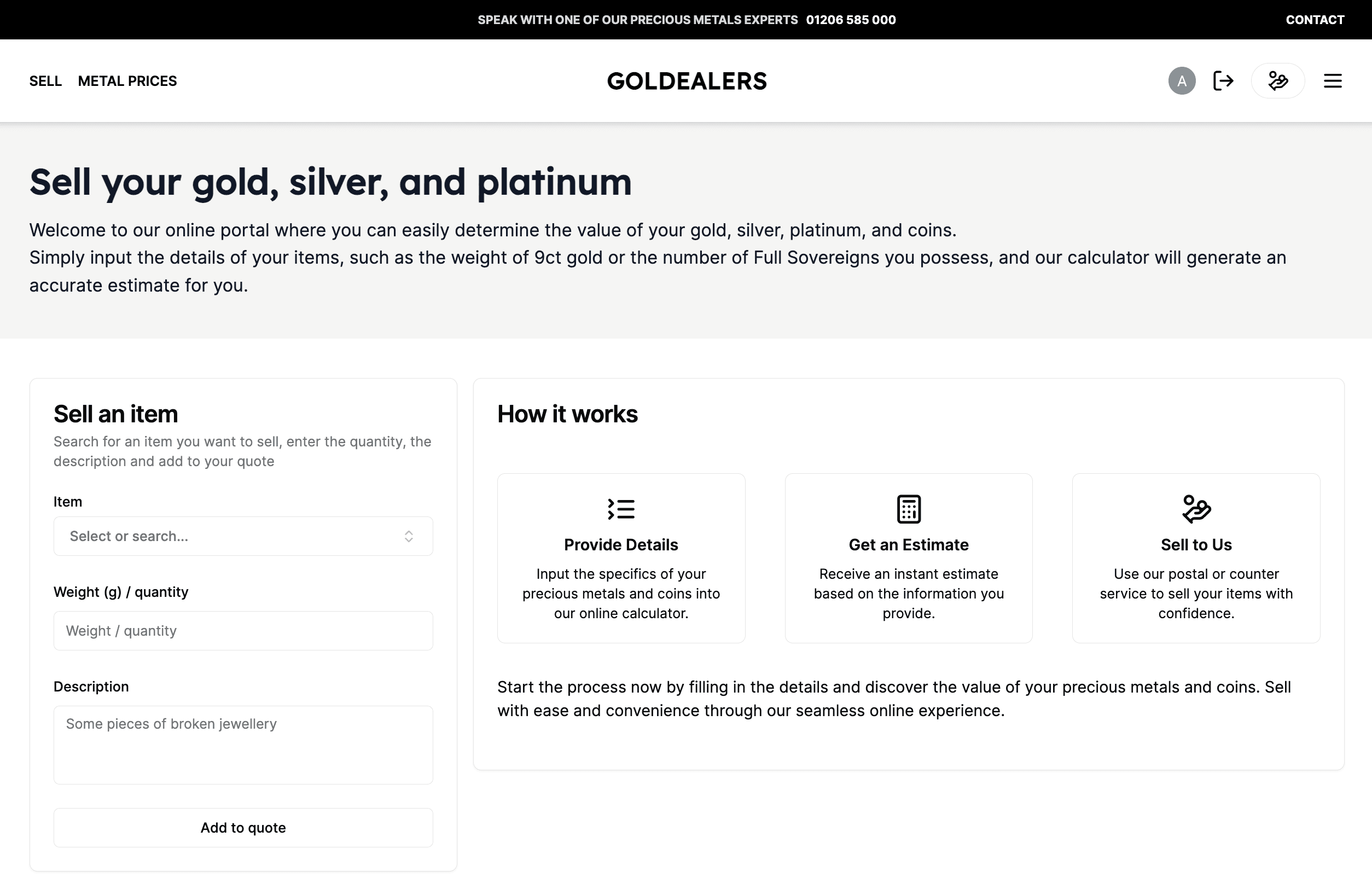 Brand new Cash for Gold site & Estimation Tool